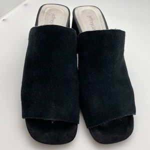 Jeffrey Campbell Black Suede Block Heel Slide 8.5